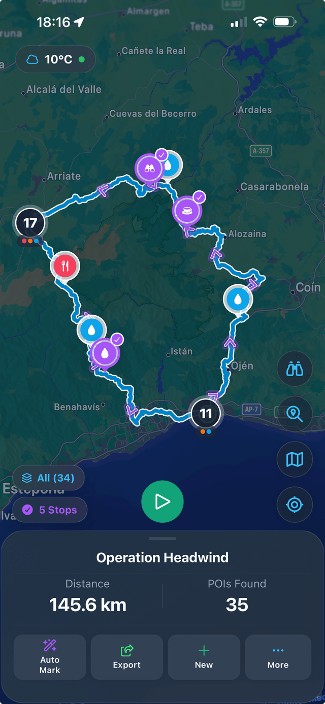 Route Companion - Find stops along your route