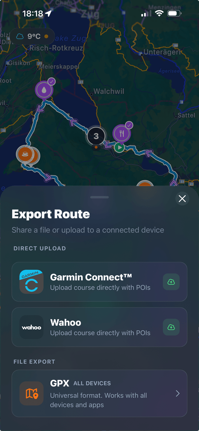 Route Companion - Export to Garmin and Wahoo